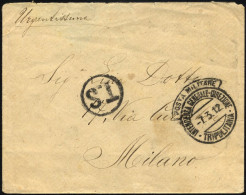 MILITÄRPOST 1912, K2 INTENDENZA GENERALE DIREZIONE Mit Haubenstempel POSTA MILITARE Auf Feldpostbrief Nach Mailand, Fein - Briefe U. Dokumente