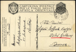MILITÄRPOST 1936, K2 ASMARA CONCENTRA MENTO/POSTA MILIT. Auf Feldpost-Ansichtskarte Mit Absender Autogruppo Dele`Eritrea - Poste Militaire (PM)