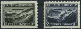 LIECHTENSTEIN 114/5 , 1931, Graf Zeppelin, Falzreste, 2 Prachtwerte - Autres & Non Classés