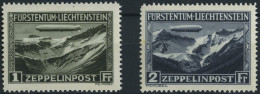 LIECHTENSTEIN 114/5 , 1931, Graf Zeppelin, Falzreste, 2 Prachtwerte - Altri & Non Classificati