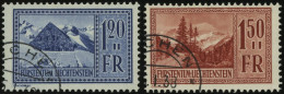 LIECHTENSTEIN 138/9 O, 1934/5, 1.20 Fr. Pfälzerhütte Und 1.50 Fr. Valüna, 2 Prachtwerte, Mi. 81.- - Autres & Non Classés