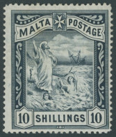 MALTA 14 , 1899, 10 Sh. Blauschwarz, Falzrest, Pracht, Mi. 130.- - Malta