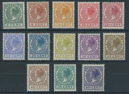 NIEDERLANDE 151-63A , 1924/5, Königin Wilhelmina, Ohne Wz., Falzreste, Prachtsatz - Autres & Non Classés