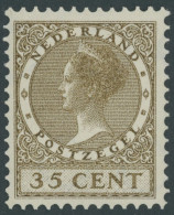 NIEDERLANDE 189A , 1926, 35 C. Braunoliv, Wz. 2, Falzrest, Pracht - Autres & Non Classés