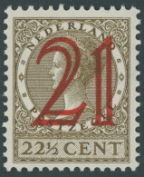 NIEDERLANDE 228 , 1929, 21 Auf 221/2 C. Olivbraun, Postfrisch, Pracht, Mi. 60.- - Altri & Non Classificati