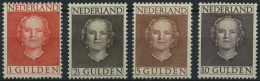 NIEDERLANDE 540-43 , 1949, Königin Juliana, Falzrest, Prachtsatz - Nuevos