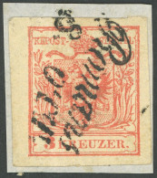 ÖSTERREICH BIS 1867 3X BrfStk, 1850, 3 Kr. Rot, Handpapier, L2 ROMANS, Kabinettbriefstück - Otros & Sin Clasificación