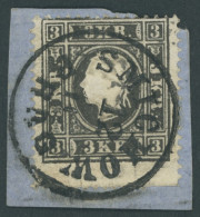 ÖSTERREICH BIS 1867 11II BrfStk, 1859, 3 Kr. Schwarz, Type II, K1 SMICHOW PRAG, Feinst, Gepr. Dr. Ferchenbauer - Altri & Non Classificati