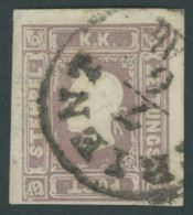 ÖSTERREICH BIS 1867 17a O, 1858, 1.05 Kr. Dunkellila, Stempel TRIENT, Schmal-vollrandig, Pracht, Fotobefund Dr. Ferchenb - Sonstige & Ohne Zuordnung