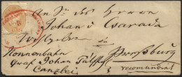 ÖSTERREICH 28 BRIEF, 1865, 15 Kr. Braun Mit Rotem Reco-Stempel WIEN Auf Brief Nach Pressburg, Feinst - Used Stamps
