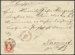 ÖSTERREICH 37/8II BRIEF, 1875, 5 Kr. Rot Und 10 Kr. Blau (rückseitig), Feiner Druck, Auf Brief Aus BRÜNN, Roter Nebenste - Gebruikt
