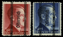 ÖSTERREICH 695/6IIA , 1945, 3 Und 5 RM Grazer Aufdruck, Type II, Gezähnt L 121/2, üblich Gezähnt Pracht, Mi. 460.- - Gebraucht