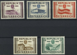 ÖSTERREICH 1012-16 , 1955, Unabhängigkeit, Prachtsatz, Mi. 60.- - Usati