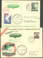 SONDERFLÜGE 1957/8, Unterberg-Luftschiff D-LAVO, Illustrierter Sonderflugbrief Und Karte, Etwas Bügig Sonst Pracht - Andere & Zonder Classificatie