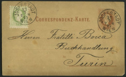 GANZSACHEN P 25,36II BRIEF, 1877, 2 Kr. Rotbraun, Karte (deutsch) Mit Zusatzfrankatur 3 Kr. Grün, Feiner Druck, Von JOSE - Altri & Non Classificati