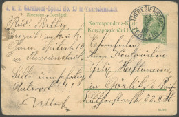 GANZSACHEN 1907, 5 H. Ganzsachenkarte Mit K1 THERESIENSTADT TEREZIN Und L1 K.u.K. Garnisons-Spital No. 13 In Theresienst - Other & Unclassified
