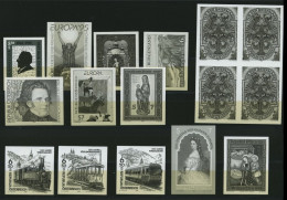 LOTS , 1988-98, Postfrische Partie Schwarzdrucke Bzw. 1 Buntdruck, Mit 13 Blocks Und 13 Einzelwerten, Dabei Mi.Nr. 2032, - Collections