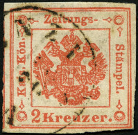 LOMBARDEI UND VENETIEN Z 2 O, Zeitungsmarken: 1859, 2 Kr. Rot, Pracht, Mi. 70.- - Lombardy-Venetia