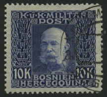 BOSNIEN UND HERZEGOWINA 84 O, 1914, 10 Kr. Violett Auf Grau, Pracht, Mi. 170.- - Bosnien-Herzegowina