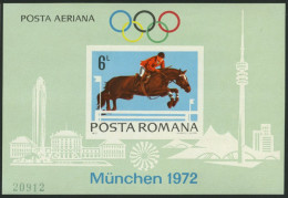 RUMÄNIEN Bl. 94 , 1972, Block Olympische Spiele, Pracht, Mi. 90.- - Blocchi & Foglietti