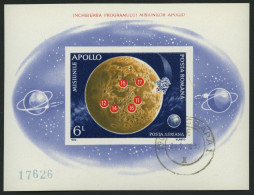 RUMÄNIEN Bl. 103 O, 1972, Block Apolloprogramm, Pracht, Mi. 110.- - Hojas Bloque