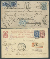 GANZSACHEN U 33,P 20F BRIEF, 1894/1912, 2 K. Blau Und 4 K. Rot, 2 Einschreibbelege Nach Deutschland Mit Zusatzfrankature - Otros & Sin Clasificación