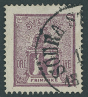 SCHWEDEN 15a O, 1866, 17 Ö. Rotlila, Pracht, Mi. 140.- - Autres & Non Classés