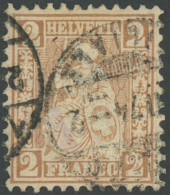 SCHWEIZ BUNDESPOST 29b O, 1867, 2 C. Rotbraun, Pracht, Mi. 240.- - Sonstige & Ohne Zuordnung