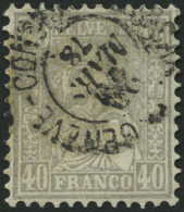 SCHWEIZ BUNDESPOST 34 O, 1867, 40 C. Grau, üblich Gezähnt, Pracht, Mi. 140.- - Usati