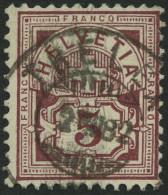 SCHWEIZ BUNDESPOST 46 O, 1882, 5 C. Lilabraun, Pracht, Mi. 120.- - Oblitérés