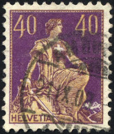 SCHWEIZ BUNDESPOST 101 O, 1908, 40 C. Dunkelpurpur/chromgelb, Pracht, Mi. 110.- - Gebraucht