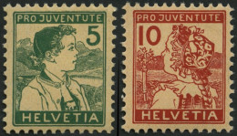 SCHWEIZ BUNDESPOST 128/9 , 1915, Pro Juventute, Falzrest, Pracht, Mi. 110.- - Used Stamps