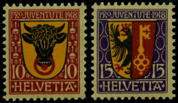 SCHWEIZ BUNDESPOST 143/4 , 1918, Pro Juventute, Postfrisch, Pracht, Mi. 60.- - Used Stamps