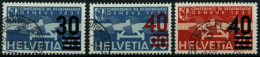 SCHWEIZ BUNDESPOST 291-93,310 O, 1936/7, Flugpostmarken, 4 Pachtwerte, Mi. 67.- - Gebruikt