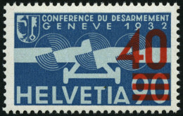 SCHWEIZ BUNDESPOST 293a , 1936, 40 C. Auf 90 C. Flugpost, Aufdruck Orangerot, Pracht, Mi. 180.- - Unused Stamps