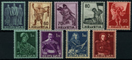 SCHWEIZ BUNDESPOST 377-85 , 1941, Historische Darstellungen, Prachtsatz, Mi. 70.- - Used Stamps