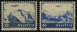 SCHWEIZ BUNDESPOST 506/7 , 1948, Flugzeug über Landschaften, Pracht, Mi. 80.- - Ongebruikt