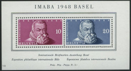 SCHWEIZ BUNDESPOST Bl. 13 , 1948, Block IMABA, Pracht, Mi. 90.- - Blocs & Feuillets