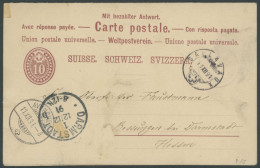 GANZSACHEN P 16 BRIEF, 1885, 5/5 C. Schwarz, Frage- Und Antwortteil Von SALLAVAUX Nach Darmstadt, Feinst - Entiers Postaux