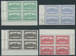 UNGARN 423-26 , 1927, Königliche Burg In Randviererblocks, 2 Werte Ein Paar Kurze Zähne, Sonst Postfrisch, Pracht, Mi. 1 - Otros & Sin Clasificación