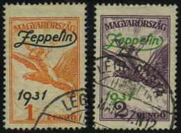 UNGARN 478/9 O, 1931, Graf Zeppelin, üblich Gezähnt, 2 Prachtwerte, Mi. 180.- - Sonstige & Ohne Zuordnung