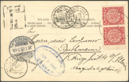 DP CHINA 1903, China 2 C. Rot Im Randpaar Auf Ansichtskarte, Handschriftliche Absenderangabe: Chow Chang 27.5.03, Divers - Deutsche Post In China