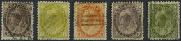 KANADA 68-72A O, 1898, 7 - 20 C. Königin Viktoria, Vierseitig Geähnt, 5 Werte Meist Pracht, Mi. 220.- - Used Stamps