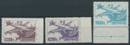 KOREA-SÜD 154-56 , 1952, Flugpost, Postfrischer Prachtsatz - Corea Del Sud