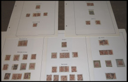 NIEDERLÄNDISCH-INDIEN 1896-1899, Saubere Sammlung Viereck-Ortsstempel Auf 187 Briefstücken Von AMBARAWA Bis WLINGI, Selt - Indie Olandesi