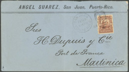 PUERTO RICO 1904, Firmenbrief Aus San Juan Mit USA-Frankatur (Mi.Nr. 145A) über St. Thomas Und Dänisch Westindien Nach M - Puerto Rico