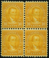 USA 272C VB , Scott 591, 1925, 10 C. Monroe, Gezähnt L 10, Im Postfrischen Viererblock, Pracht - Neufs