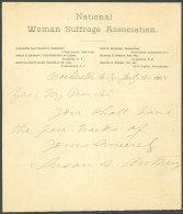 SAMMUNGEN, LOTS 1888, Briefbogen Der National Woman Suffrage Association Mit Aufgeführten Vorstandsmitgliedern, Geschrie - Colecciones & Lotes