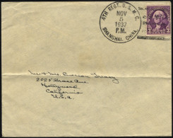 FELDPOST 1937, Brief Mit K1 Vom 4. Regiment Des US-Marine-Corps Aus Shanghai, Feinst - Briefe U. Dokumente