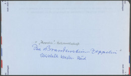 AUTOGRAFEN 1980, Isa Von Brandenstein-Zeppelin, Enkelin Von Graf Zeppelin, Autogramm Auf Sonder-Aerogramm Der Ausstellun - Otros & Sin Clasificación